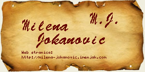 Milena Jokanović vizit kartica